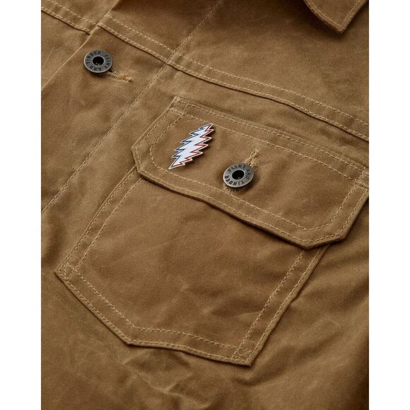 Huckberry x Grateful Dead Flannel-Lined Waxed Trucker Jacket Flint & Tinder S - Picture 4 of 14